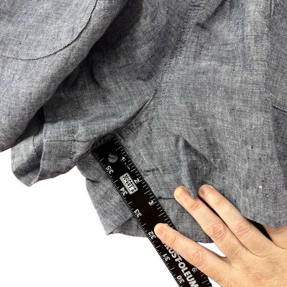 C&C California  Women's Linen Drawstring Shorts Blue Large - Picture 9 of 9